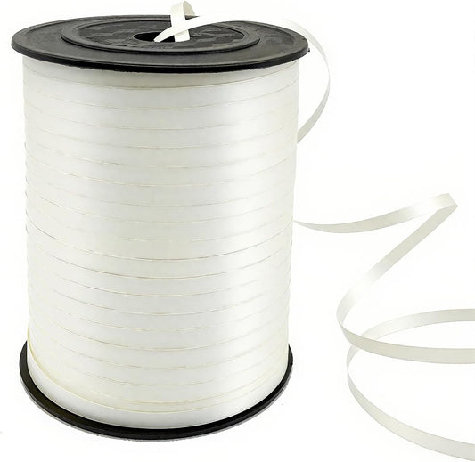 500 Yards Curling Ribbon-Balloon String for Birthday Gift Wrapping,Festival Party Decor,Ribbons & Bows for Christmas New Year Gifts Supplies (White)