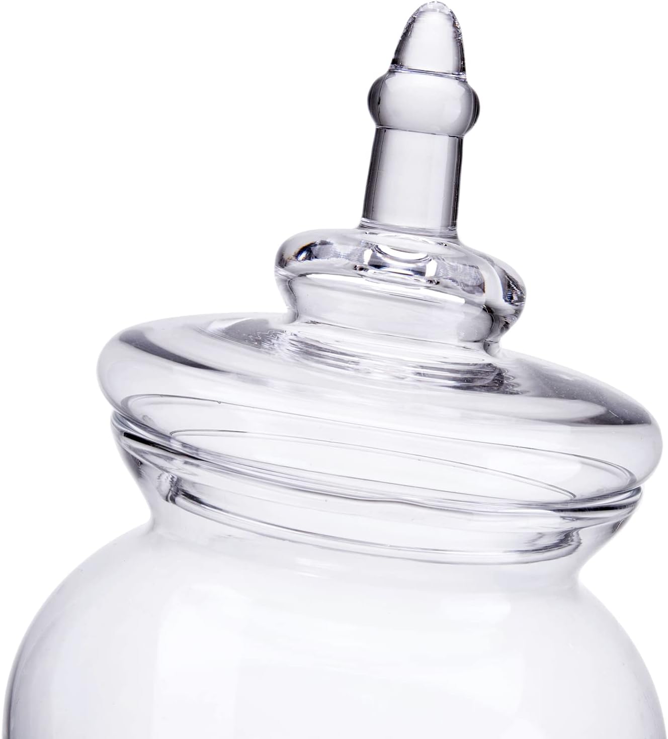Glass Large Apothecary Jars, Clear Candy Bowl Dishes Holder Elegant Storage Buffet Display, Decorative Wedding Candy Organizer Canisters (Height: 17.5" Body: 6.5")