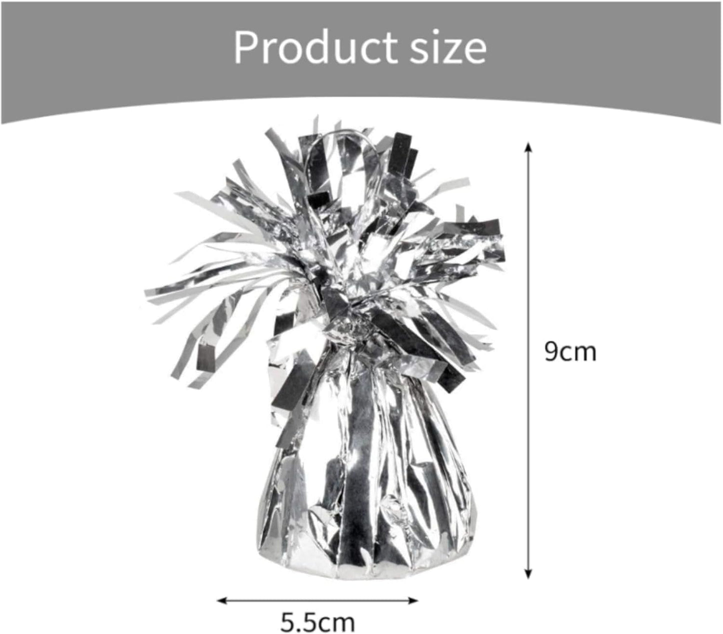 Metallic Balloon Weights - Novelty and Gag Gifts, 5.5" Inches for Balloons Table Centerpiece DIY Decor for Birthday Party Favors Wedding 6-Pack (Silver)