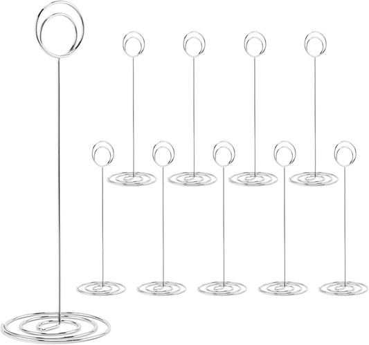 10Pcs Place Card Holder, Table Number Holders, Wire Picture Holder, Table Card Holders Stand, Photo Holder for Centerpieces, Wedding Reception, Party, Birthday (Silver)