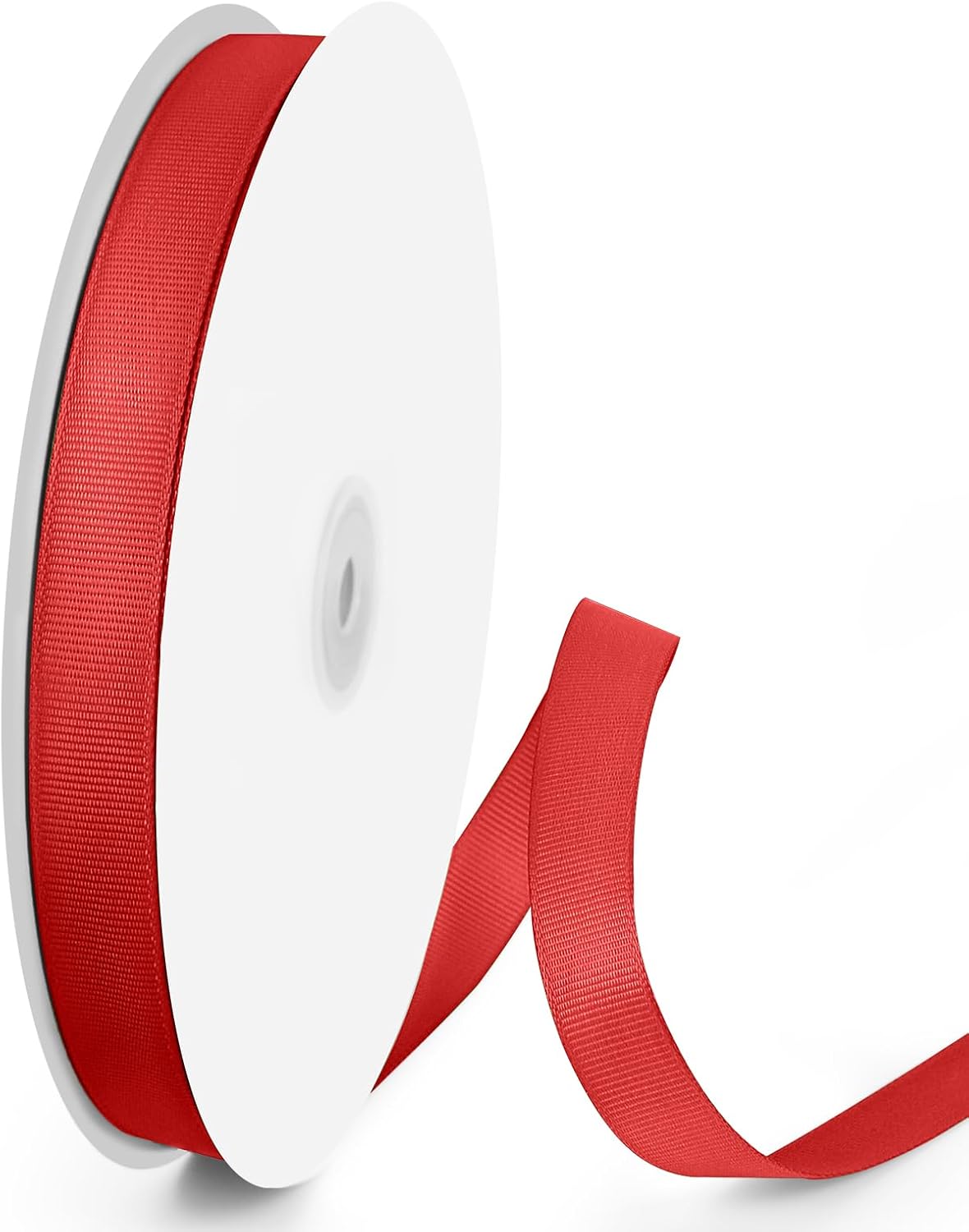 100 Yards 5/8 inch Grosgrain Ribbon, Solid Color Fabric Ribbon Perfect for Gift Wrapping, Wedding, Handmade Bows, Floral Bouquets and Party Decoration(red)