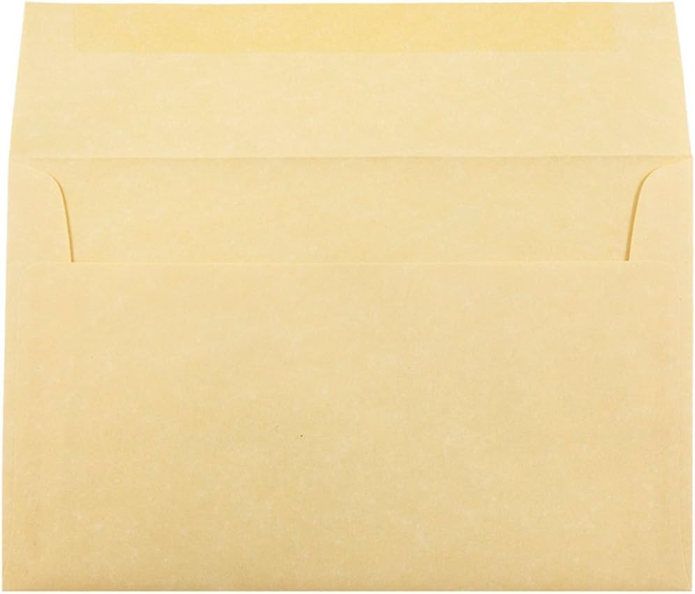 JAM PAPER A10 Parchment Invitation Envelopes - 6 x 9 1/2 - Antique Gold Recycled - 50/Pack