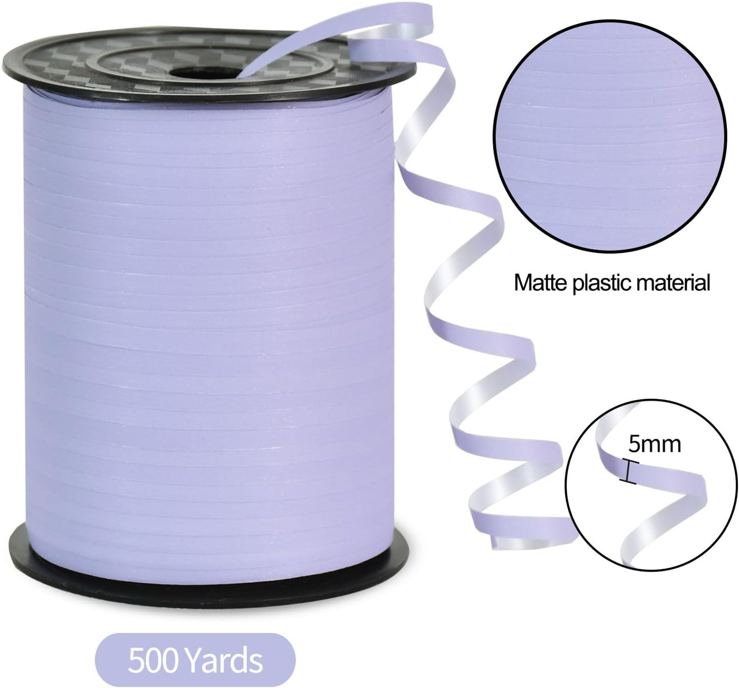 TONIFUL 500 Yards Curling Ribbon-Balloon Ribbon-Balloon String for Art&Craft Decor,Gift Wrapping,Ribbons and Bows for Christmas New Year Birthday Gifts Graduation Supplies (Pastel Purple)