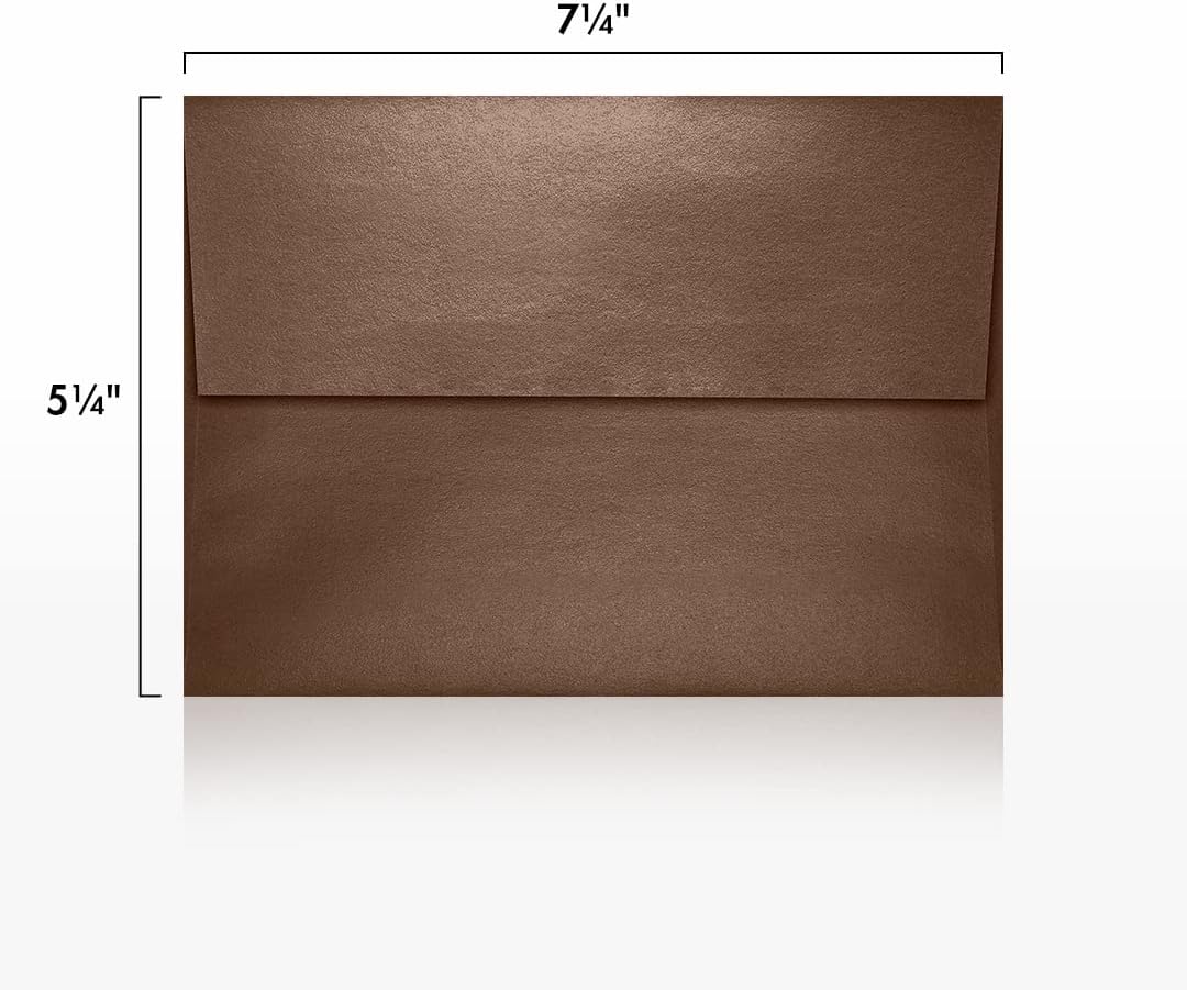 LUXPaper A7 Invitation Envelopes | Peel & Press | 5 1/4" x 7 1/4" | Bronze Metallic | 80lb. Text | 250 Qty