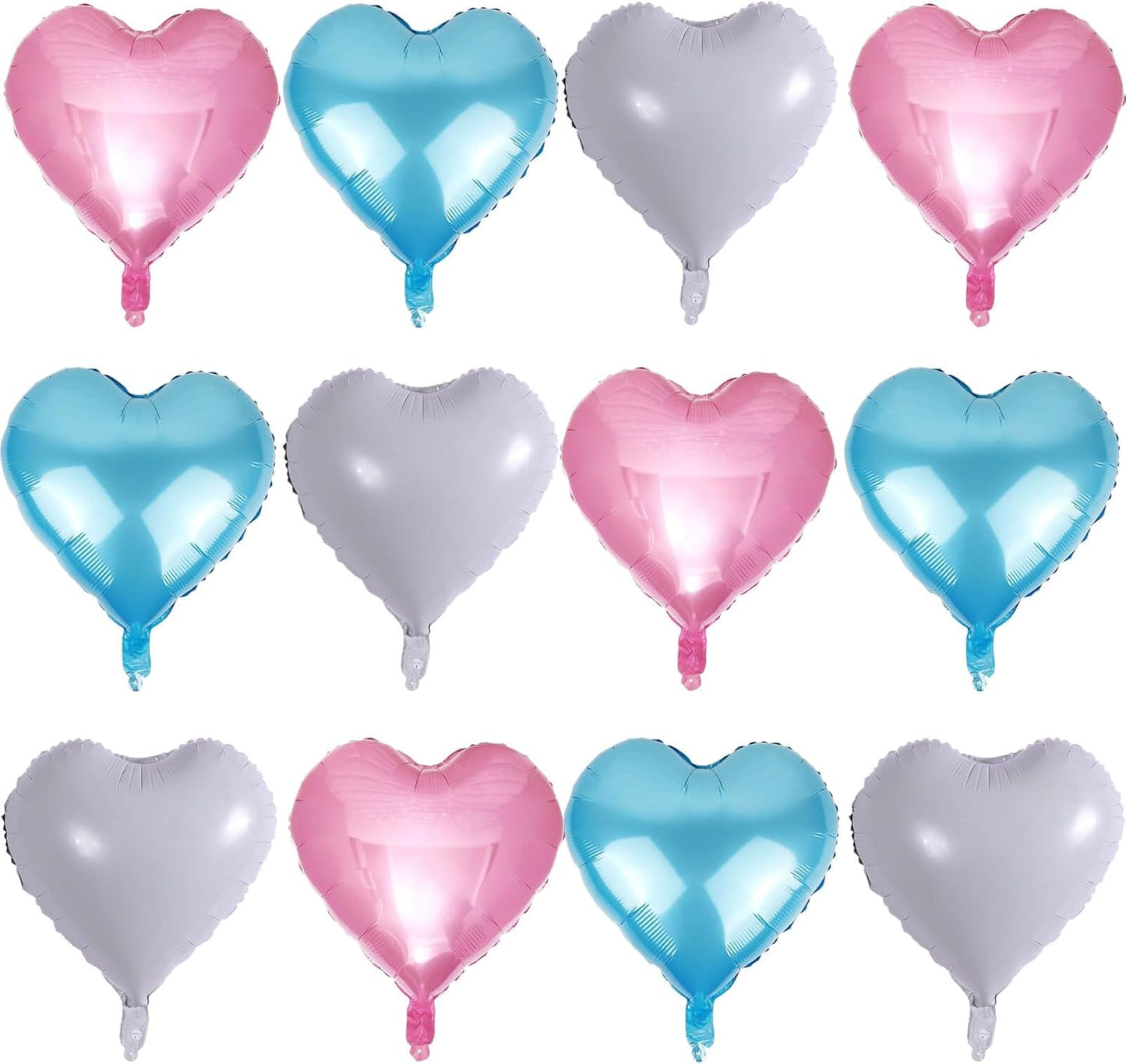 Pink Heart Shaped balloons Pack of 12,18 Inch Love Valentine Balloons Blue Heart Romantic Balloons For Valentines Day Propose Marriage Wedding Bridal Shower Engagement Party Decorations