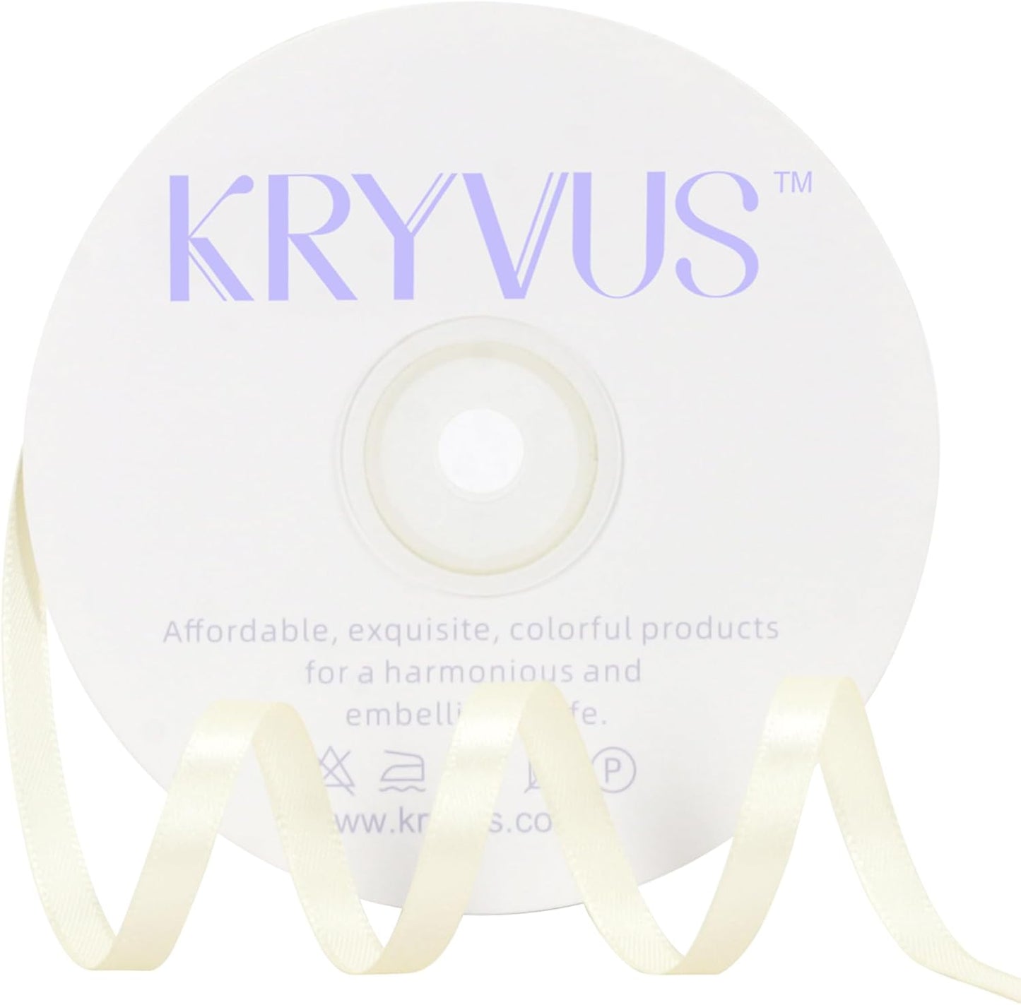 Beige Satin Ribbon 1/4 inch X Continuous 50 Yards, Single Face Polyester Ribbon Perfect for Gift Wrapping, Flower Bouquet, Wedding Decor, Crafts, Bow Making, Sewing and More