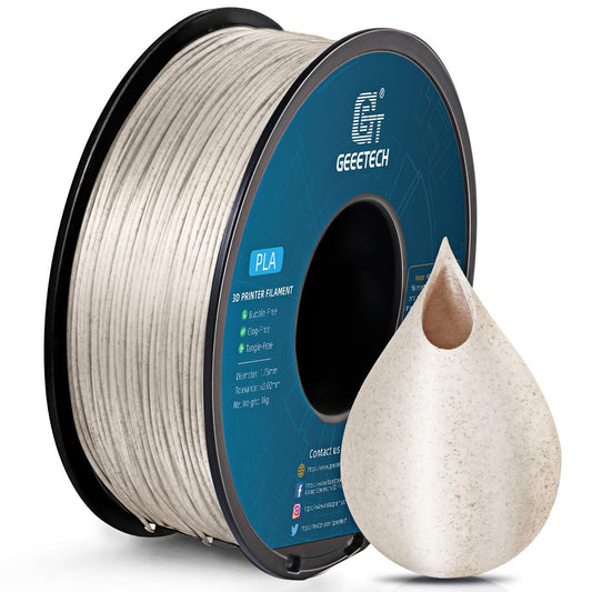 Geeetech Marble PLA Filament, 1.75mm 3D Printer Filament 1kg(2.2lbs), Dimensional Accuracy +/- 0.02 mm, Marble White-Brown Stone Color, Fit Most FDM Printer