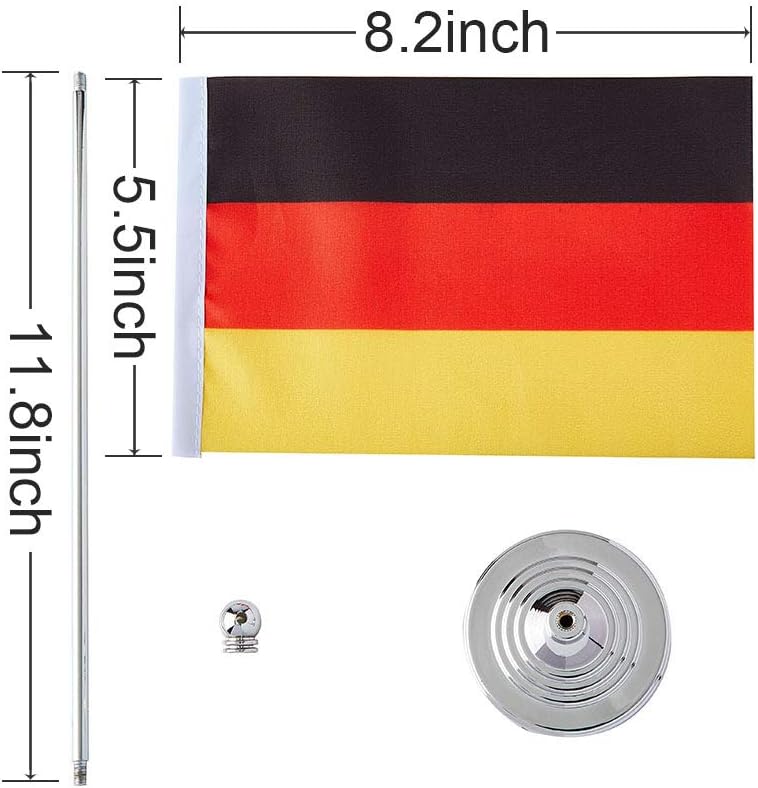Germany Flag German Flags, Small Mini German Desk Flag, Used for Table Office Classroom Home Patriotic Events Decorations