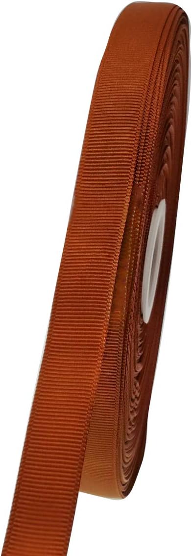 Jesep One Roll 100 Yards 5/8" Soild Grosgrain Ribbon Boutique Gift Wrapping Package Ribbon, DIY Crafts Bow Hair Headband Accessories Assorted Ribbon#842 (5/8" 15mm, Coffee)