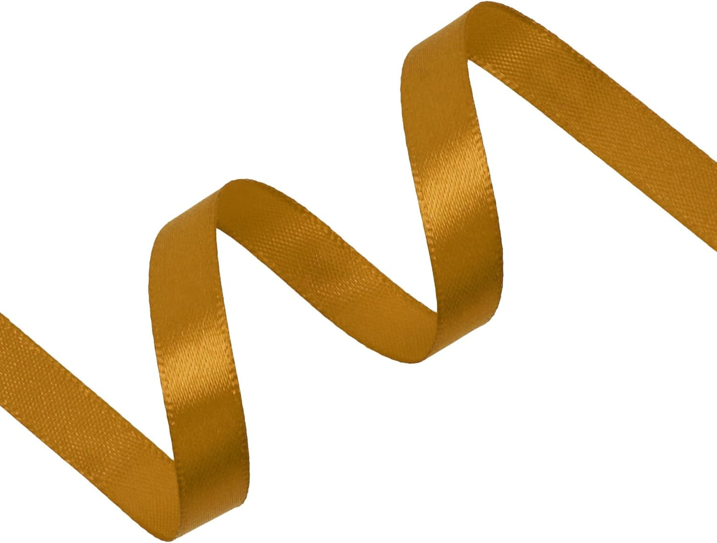 Gold Satin Ribbon 3/8 inch X Continuous 100 Yards, Single Face Polyester Ribbon Perfect for Gift Wrapping, Flower Bouquet, Wedding Decor, Crafts, Bow Making, Sewing and More