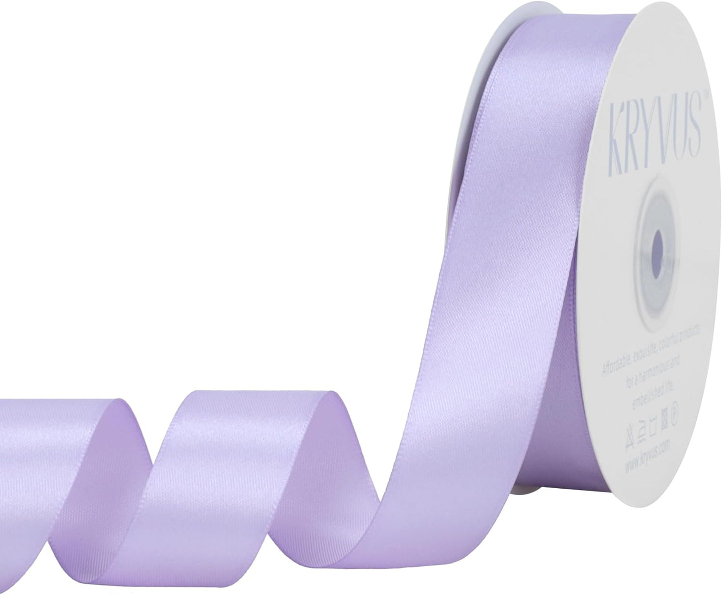 Lavender Satin Ribbon 1 inch X Continuous 50 Yards, Single Face Polyester Ribbon Perfect for Gift Wrapping, Flower Bouquet, Wedding Decor, Crafts, Bow Making, Sewing and More