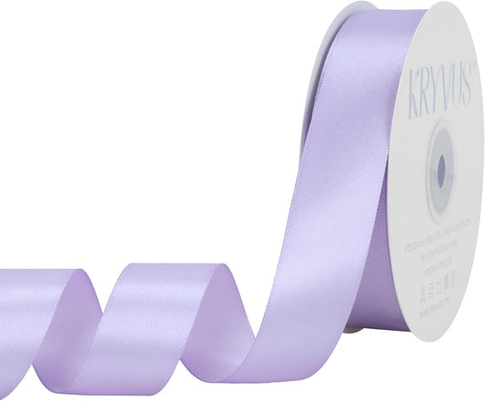 Lavender Satin Ribbon 1 inch X Continuous 50 Yards, Single Face Polyester Ribbon Perfect for Gift Wrapping, Flower Bouquet, Wedding Decor, Crafts, Bow Making, Sewing and More
