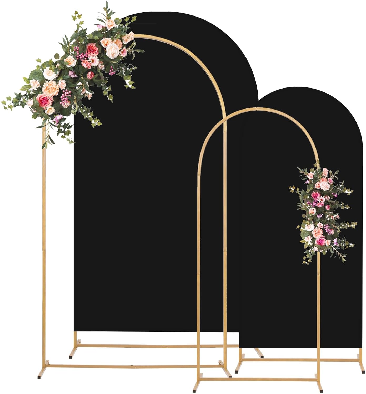 Metal Arch Backdrop Stand and Cover Set, 7.2FT, 6FT Party Backdrop, Easy to Assemble, Backdrop Stand for Parties, Birthday, Baby Shower