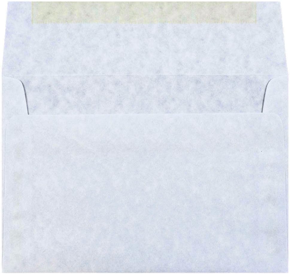 JAM PAPER A8 Parchment Invitation Envelopes - 5 1/2 x 8 1/8 - Blue Recycled - 50/Pack