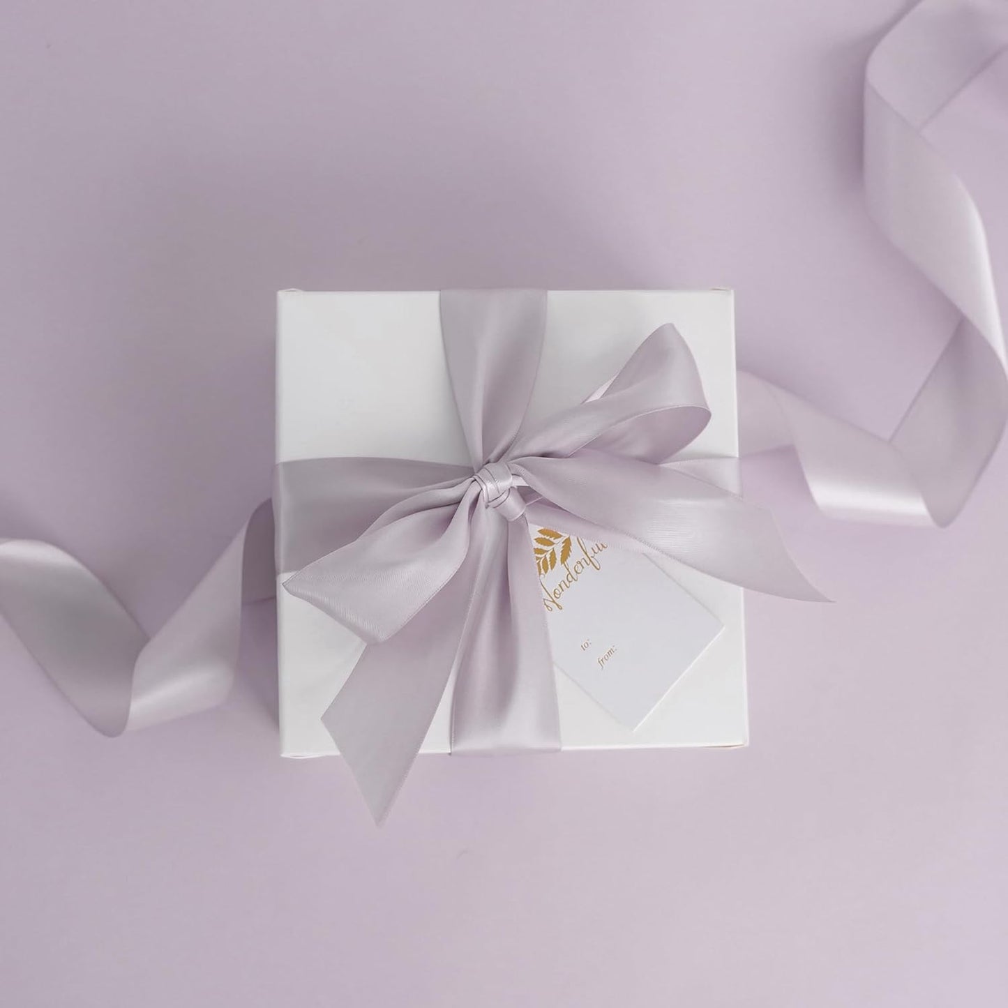 HUIHUANG Dusty Purple Ribbon 1-1/2 inch x 50 Yards, Double-Faced Dusty Lilac Satin Ribbon for Flower Bouquets Gift Wrapping Crafts Bows Holiday Home Decor Wedding Bridal Shower Decoration