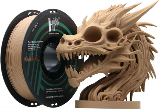 PLA Filament, Wood PLA, 3D Printer Filament, PLA Filament 1.75mm Dimensional Accuracy +/- 0.02mm, 1KG Spool (2.2 lbs), Fit Most FDM Printer (Wood)