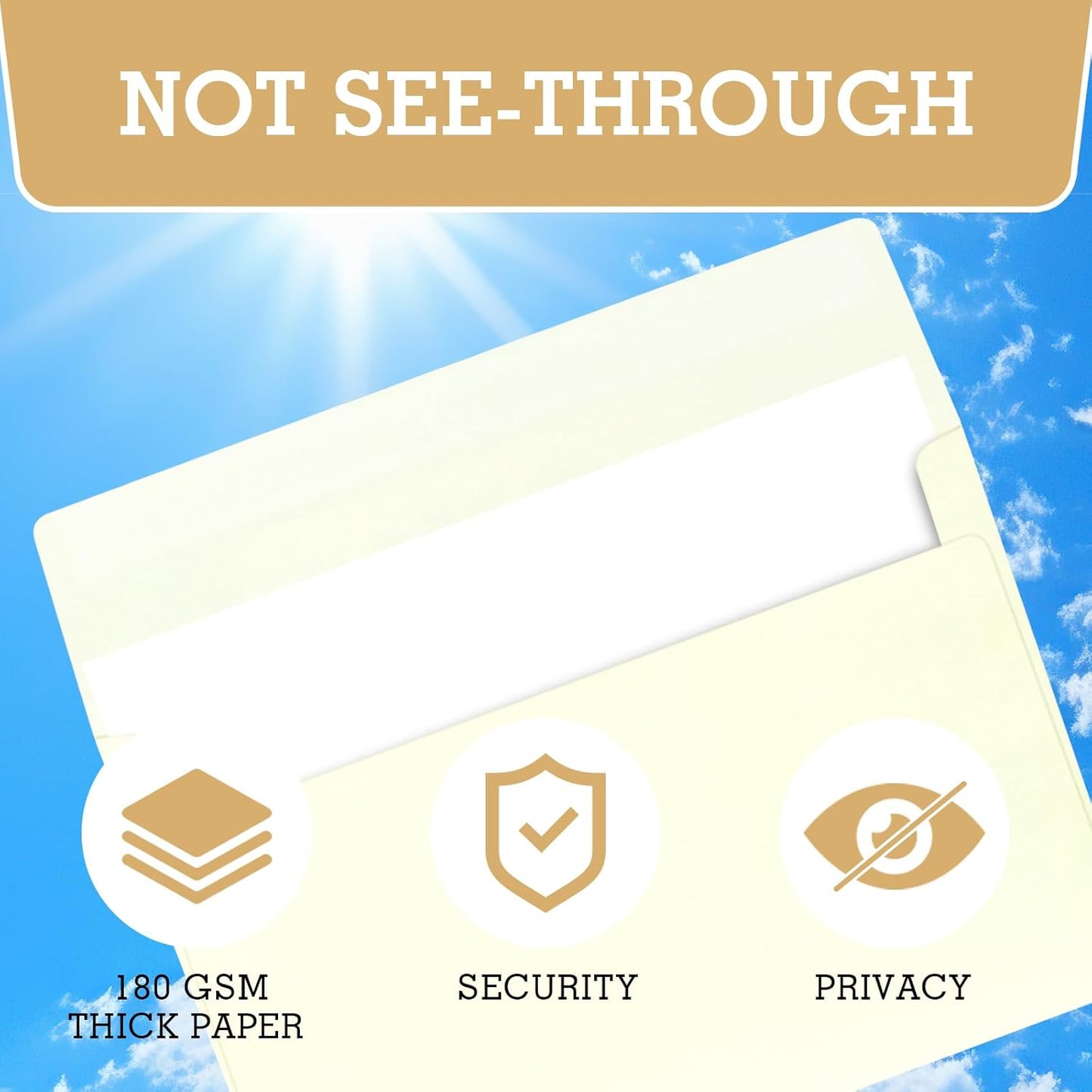 A9 Envelopes Ivory 5.75x8.75 Invitation Envelopes Self Seal Pack of 50 Blank Envelopes for Cards Ivory