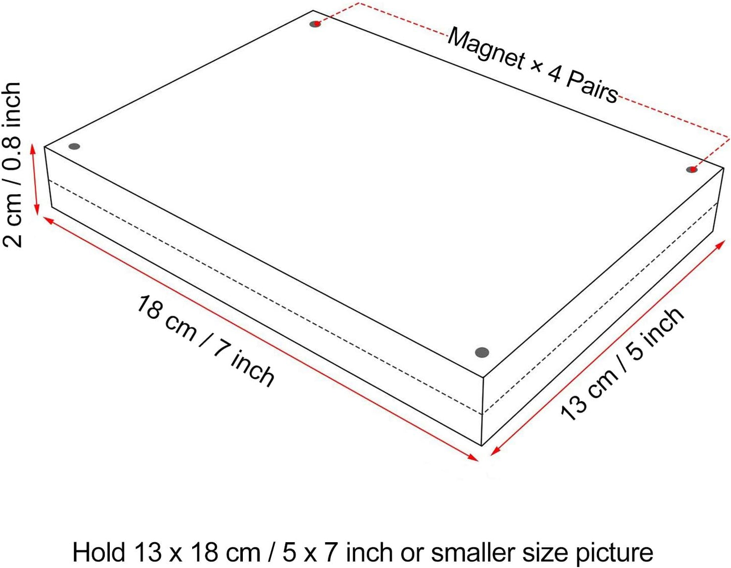 Boxalls 5x7 Inches Acrylic Picture Frames- 3 Pack, Desktop Frameless Photo Frames with Magnetic, Double Sided Transparent (3 Pack)