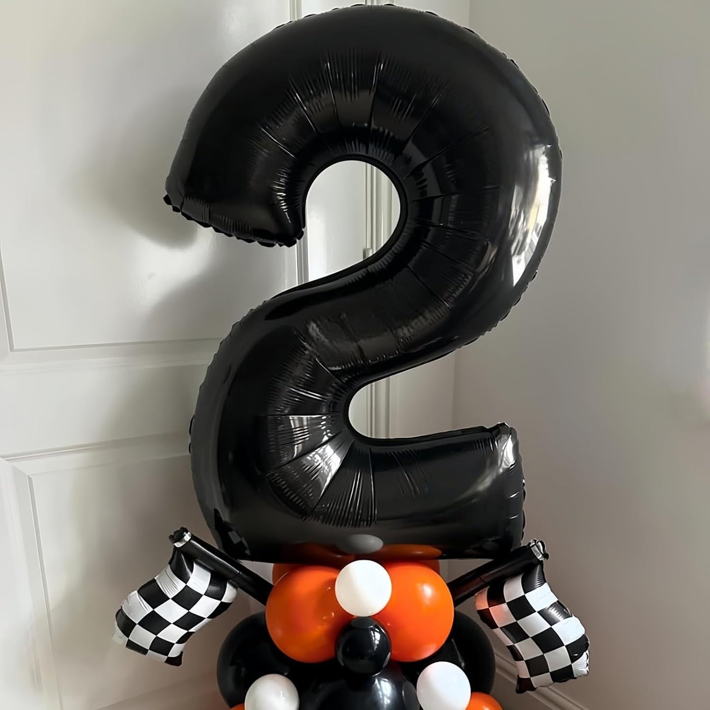 Black 1 Balloon Number,40 Inch Number 1 Balloon Large Black 1 Foil Mylar Helium Balloon for Birthday Party Decorations