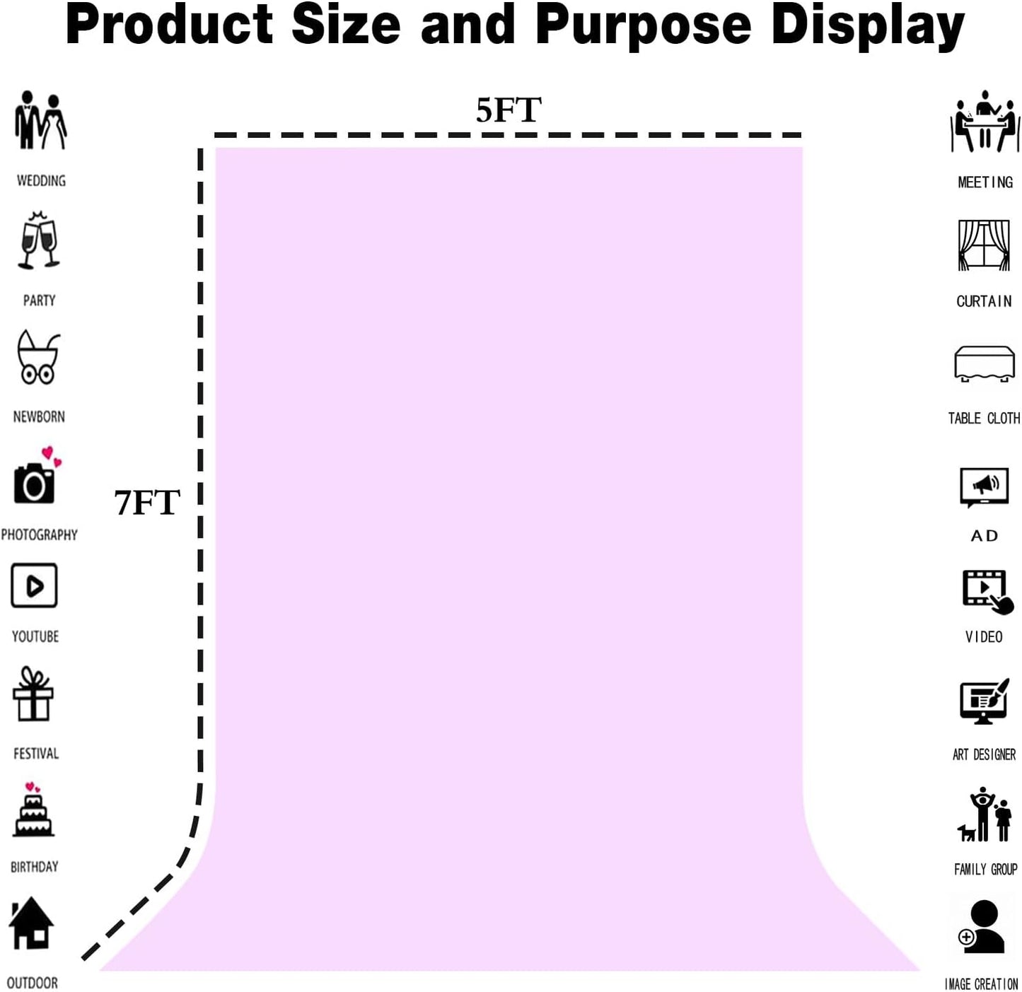 Light Purple Portrait Backdrop 8x10ft Zoom Meeting Photo Studio Shooting Props