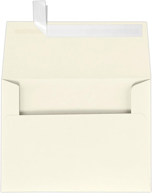 LUXPaper A7 Invitation Envelopes | Peel & Press | 5 1/4" x 7 1/4" | Natural Linen | 80lb. Text | 250 Qty