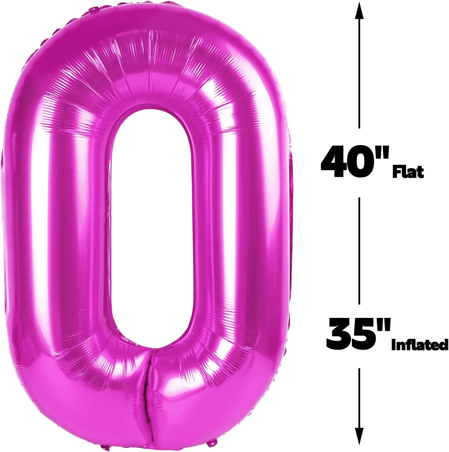 Rosy Purple 40 Inch 0 Number Balloons, 0 Decorations for 10 20 30 40 50 60 70 80 90 100 Birthday, 2026 Rosy Purple Foil Giant Birthday Graduations Anniversary Party Balloon