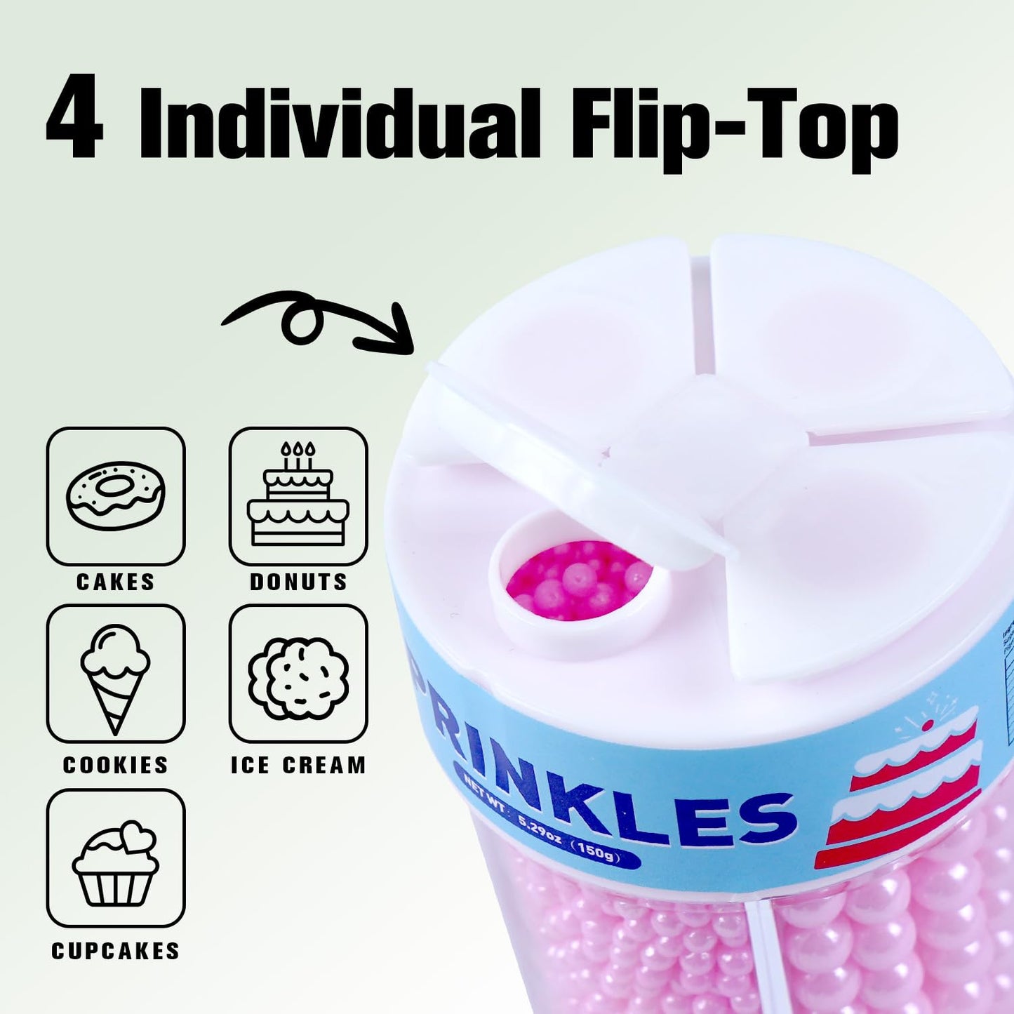 Dazzjoy Edible Pink Pearls Sugar Sprinkles, 150g/5.29oz, Pink Pearl Sprinkles for Cake Decorating, Cake Decoration & Cupcake Topper, Valentines Supplies