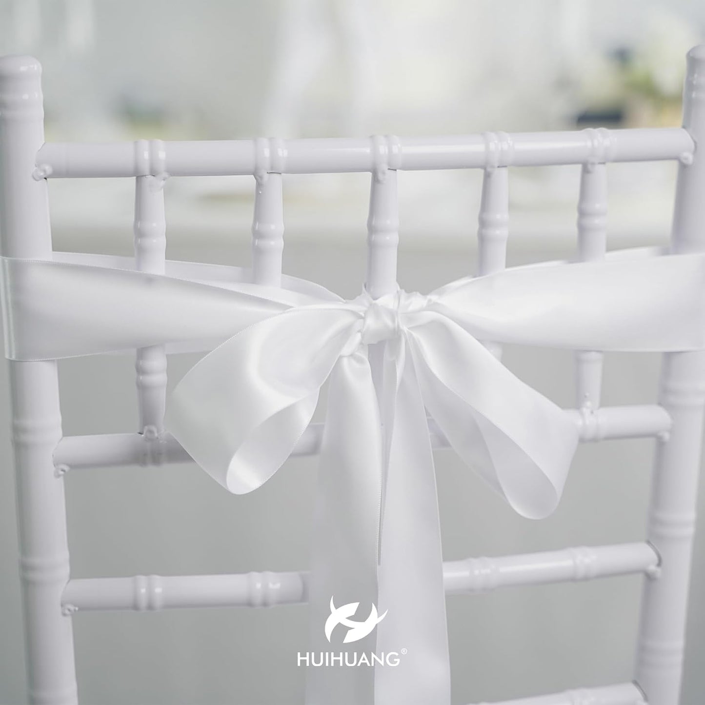 HUIHUANG White Satin Ribbon 1-1/2 inch Double Face Satin Ribbon Christmas Gift Wrapping Ribbons for Crafts Gifts Bows Making Floral Bouquet Wedding Invitations Decor Party Favor and Craft Supplies