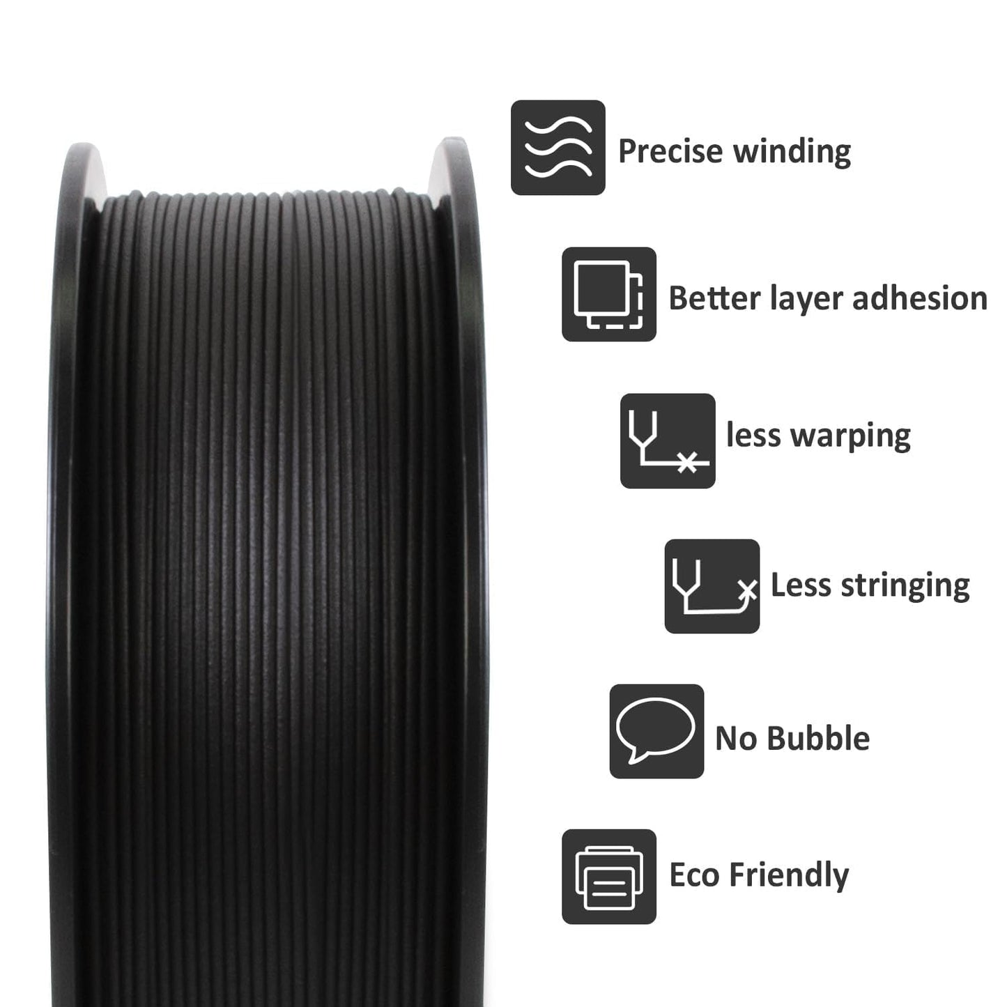 GIANTARM 3D Printer Filament,Black & Grey 2kg PLA Filament 1.75mm,Dimensional Accuracy +/- 0.02 mm,2pcs 1kg Spool (2.2lbs) Fit Most FDM 3D Printers