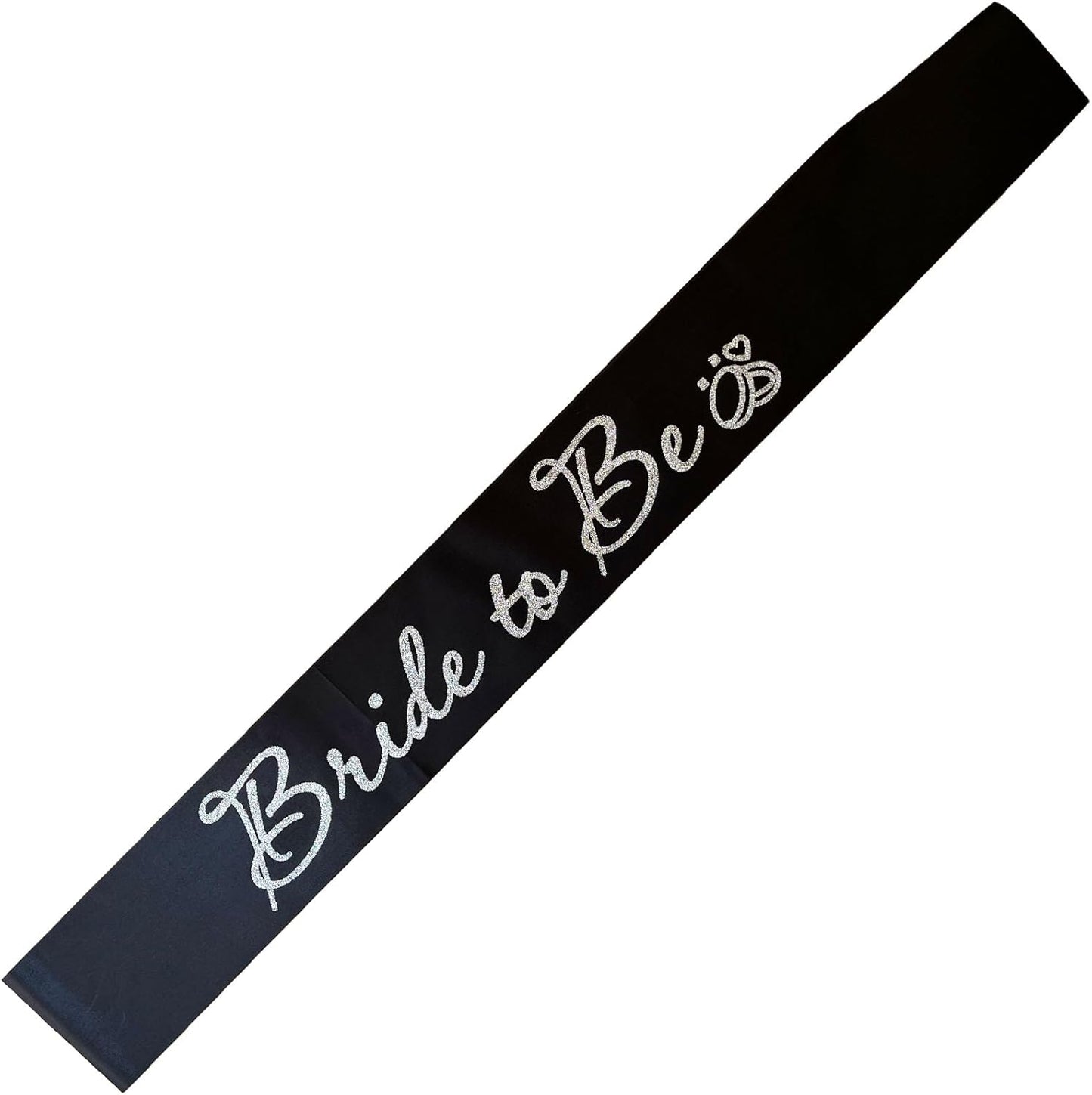 Black Bride to Be Sash for Bridal Shower Bachelorette Party Wedding Hen Party Decorations Engagement Gifts Favors Miss to Mrs Sash with Glitter Letter Silver
