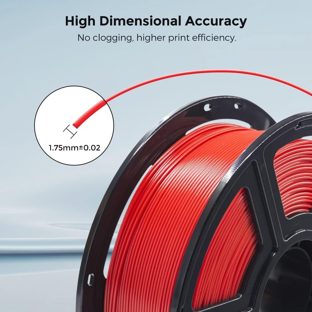 FLASHFORGE 3D Printer Filament, PLA PRO Filament 1.75mm, 1KG Spool (2.2lbs), Dimensional Accuracy +/- 0.02mm for FDM 3D Printers, Better Tenacity & No Knotting (Red)