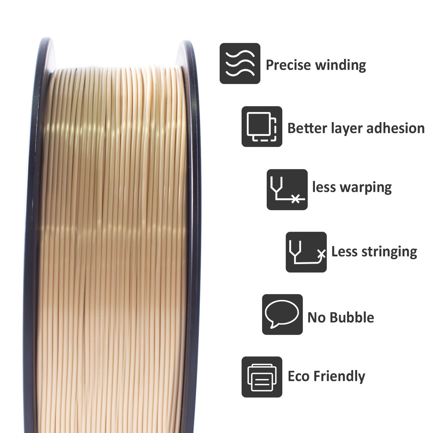 GIANTARM 3D Printer Filament, Bone White Pla Filament, 1Kg(2.2lbs) Spool, 1.75mm Dimension Accuracy +/- 0.03mm, 3D Printing Filament