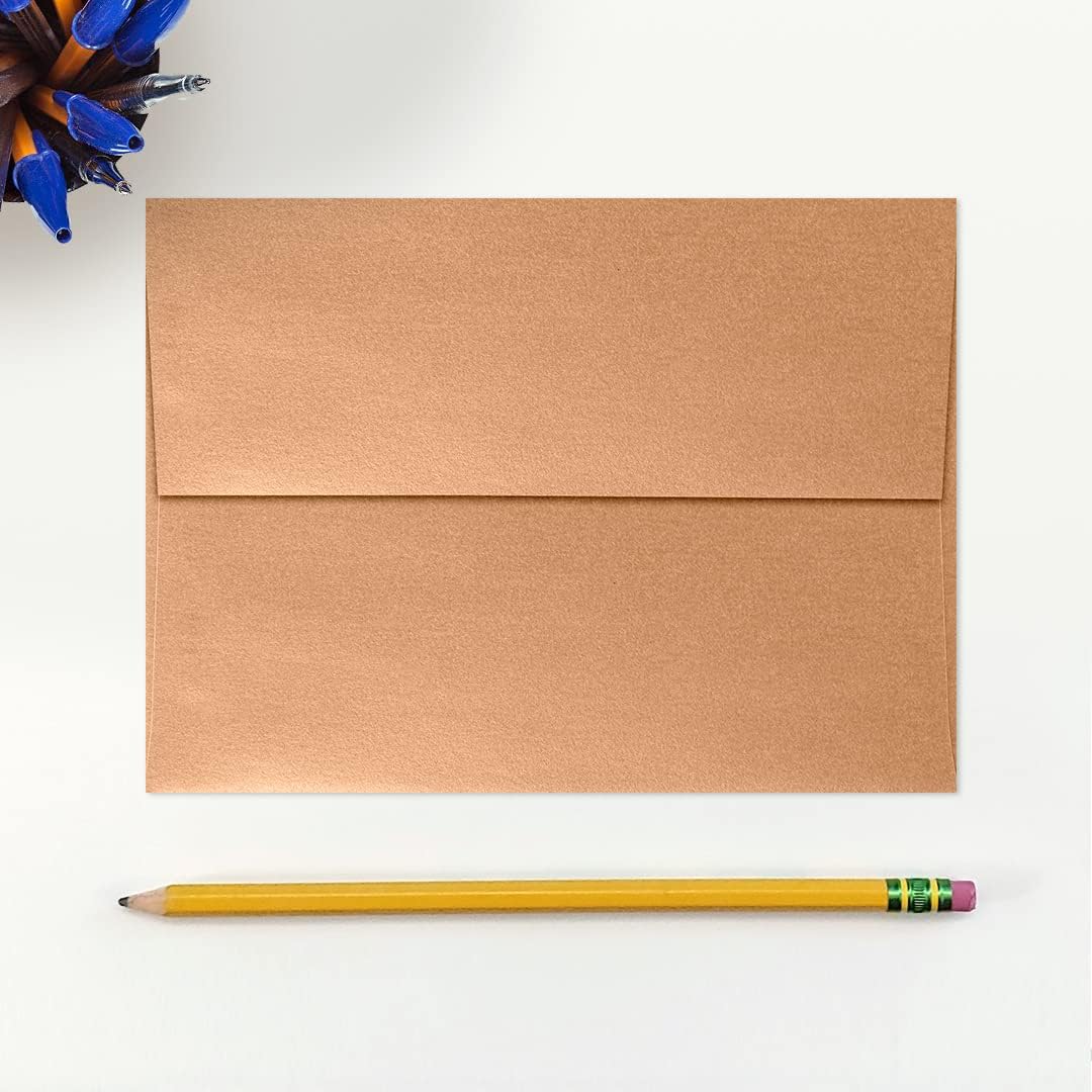 LUXPaper A7 Invitation Envelopes | Peel & Press | 5 1/4" x 7 1/4" | Copper Metallic | 80lb. Text | 250 Qty