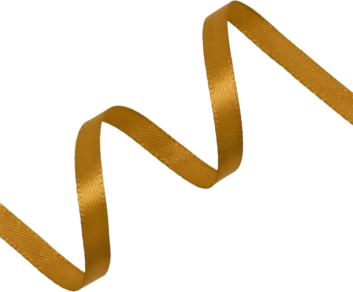 Gold Satin Ribbon 1/4 inch X Continuous 50 Yards, Single Face Polyester Ribbon Perfect for Gift Wrapping, Flower Bouquet, Wedding Decor, Crafts, Bow Making, Sewing and More