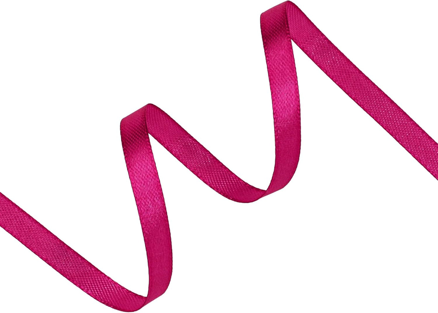 Rose Red Satin Ribbon 1/4 inch X Continuous 50 Yards, Single Face Polyester Ribbon Perfect for Gift Wrapping, Flower Bouquet, Wedding Decor, Crafts, Bow Making, Sewing and More