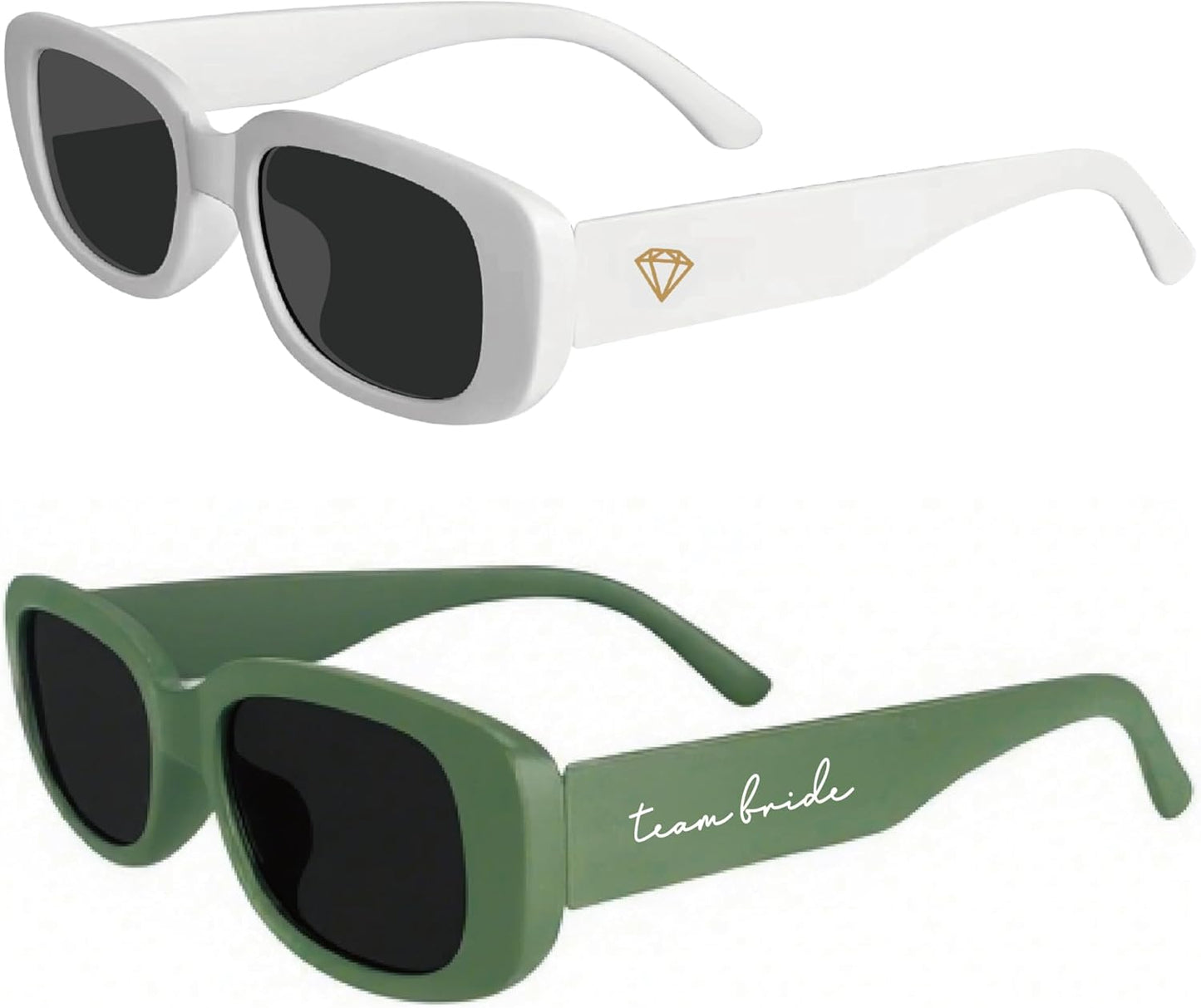 Bride Squad Bachelorette Party Favors 10 Pcs Team Bride Sunglasses Retro Rectangle Bridesmaid Gifts Sunglasses