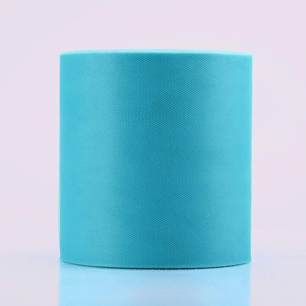 Tulle Rolls 6” by 100 Yards (300 feet) Tulle Roll Spool Fabric for DIY Tutu Skirts Wedding Baby Shower Crafts Decorations Party Supplies (Peacock Blue)