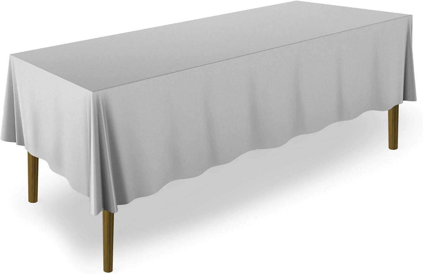 Lann's Linens - 10 Premium 60" x 102" Tablecloths for Wedding/Banquet/Restaurant - Rectangular Polyester Fabric Table Cloths - Silver
