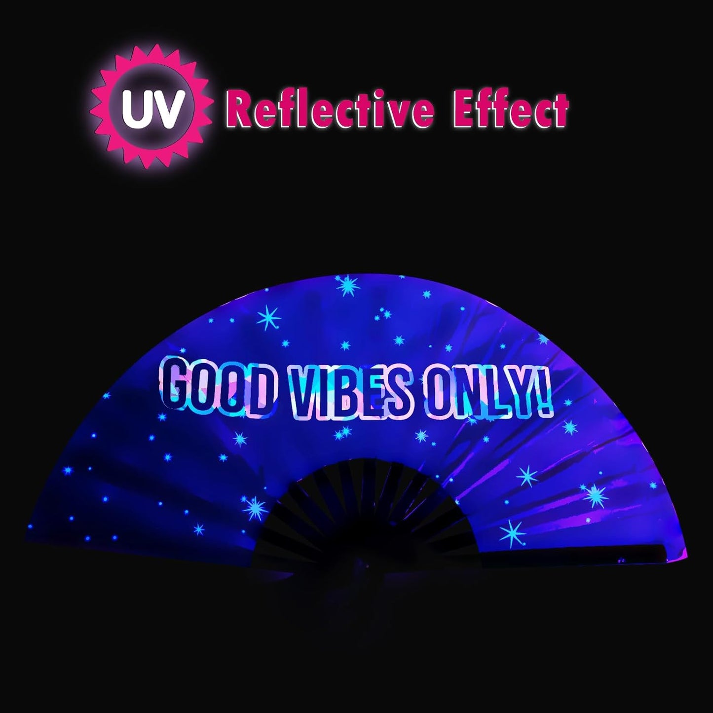 Boots on The Ground Fan, Large Folding Hand Fan for Women and Men, Popping Fans for Line Dancing for Raves, EDM, Dance Party, and Home Decoration