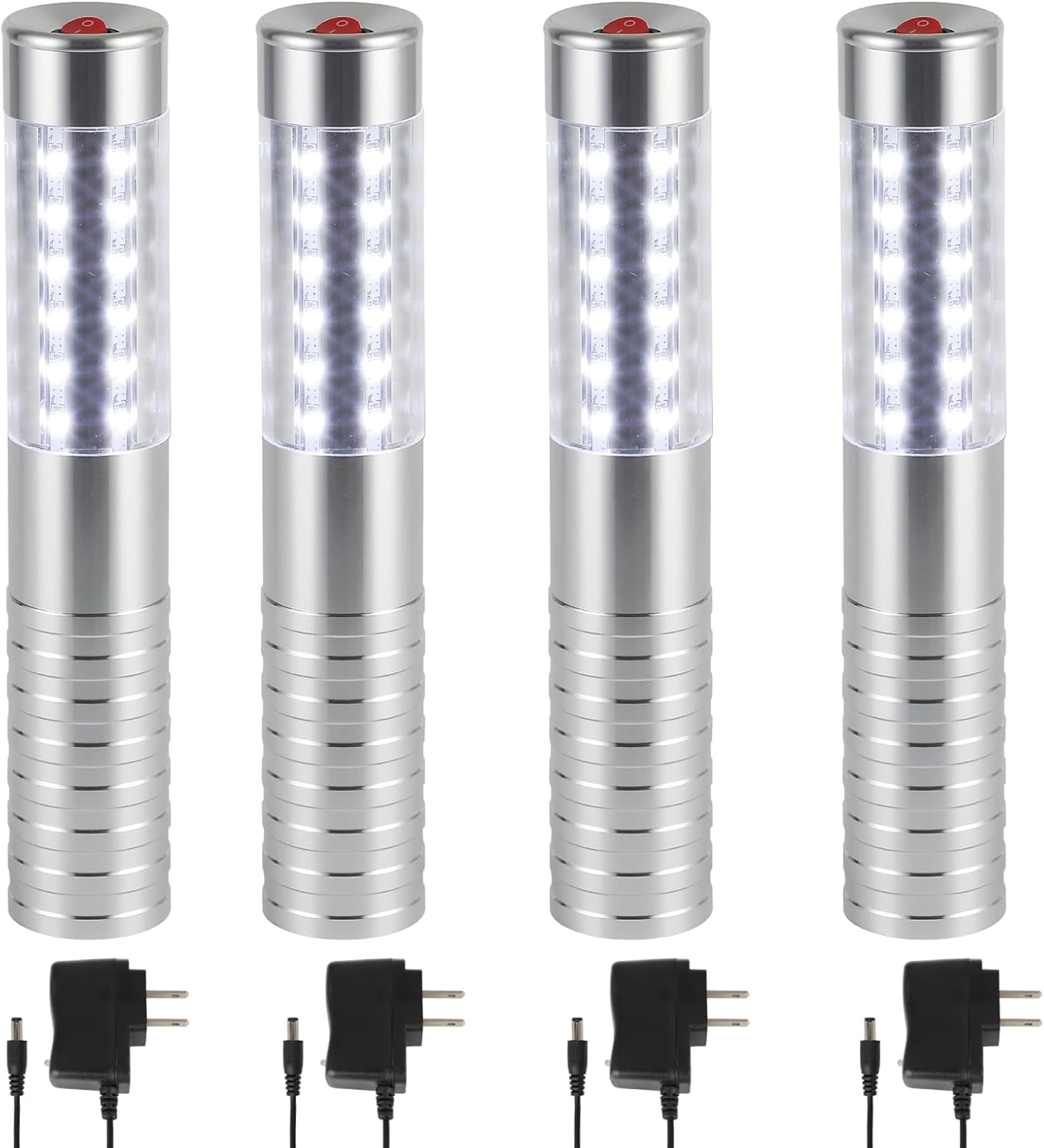 WILON Bottle Service Lights Rechargeable Bottle Service Sparklers Reusable Handheld Girl Lights LED Baton Strobe Light for Parties Bar Club Nightclub Birthday Weddings - 4 Pack