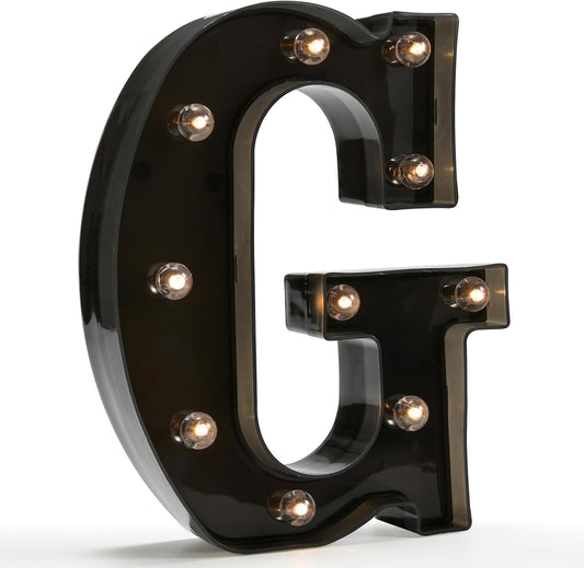OYCBUZO Light Up Black Alphabet Marquee Letters Sign LED Marquee Number Lights Sign for Night Light Home Bar Christmas Lamp Birthday Party Wedding Decoration G
