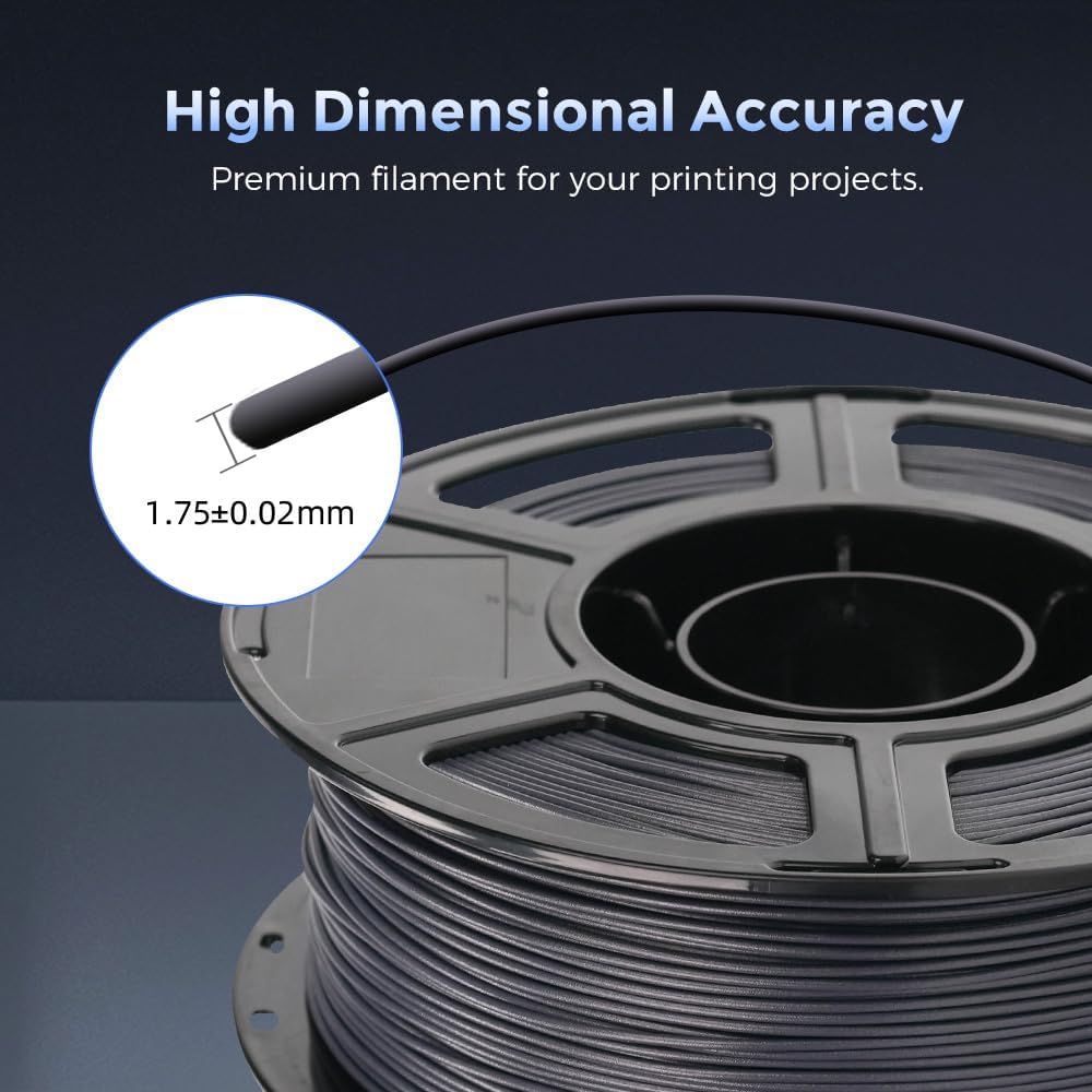 FLASHFORGE Carbon Fiber PETG Filament 1.75mm, Carbon Fiber PETG 3D Printer Filament, 1KG Spool Dimensional Accuracy +/- 0.02mm, Lightweight & Heat-Resistant & Moisture Free (Volcanic Rock Gray)