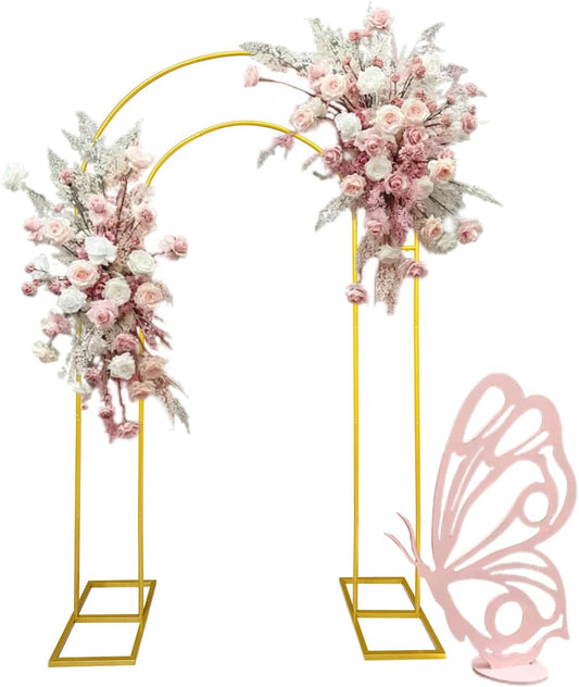 Open Arch Backdrop Stand,Double Arch Frame U Shaped Wedding Arches for Wedding Ceremony Birthday Party Bridal Baby Shower Photo Booth Garden Floral Balloon Arch Decoration