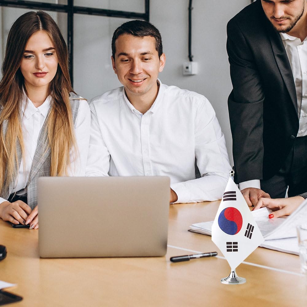 South Korea Flag South Korean Flags, Small Mini South Korean Desk Flag, Used for Table Office Classroom Home Patriotic Events Decorations