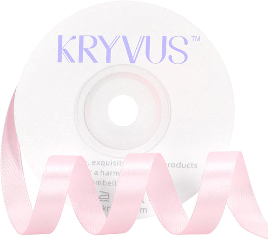 Baby Pink Satin Ribbon 3/8 inch X Continuous 25 Yards, Single Face Polyester Ribbon Perfect for Gift Wrapping, Flower Bouquet, Wedding Decor, Crafts, Bow Making, Sewing and More