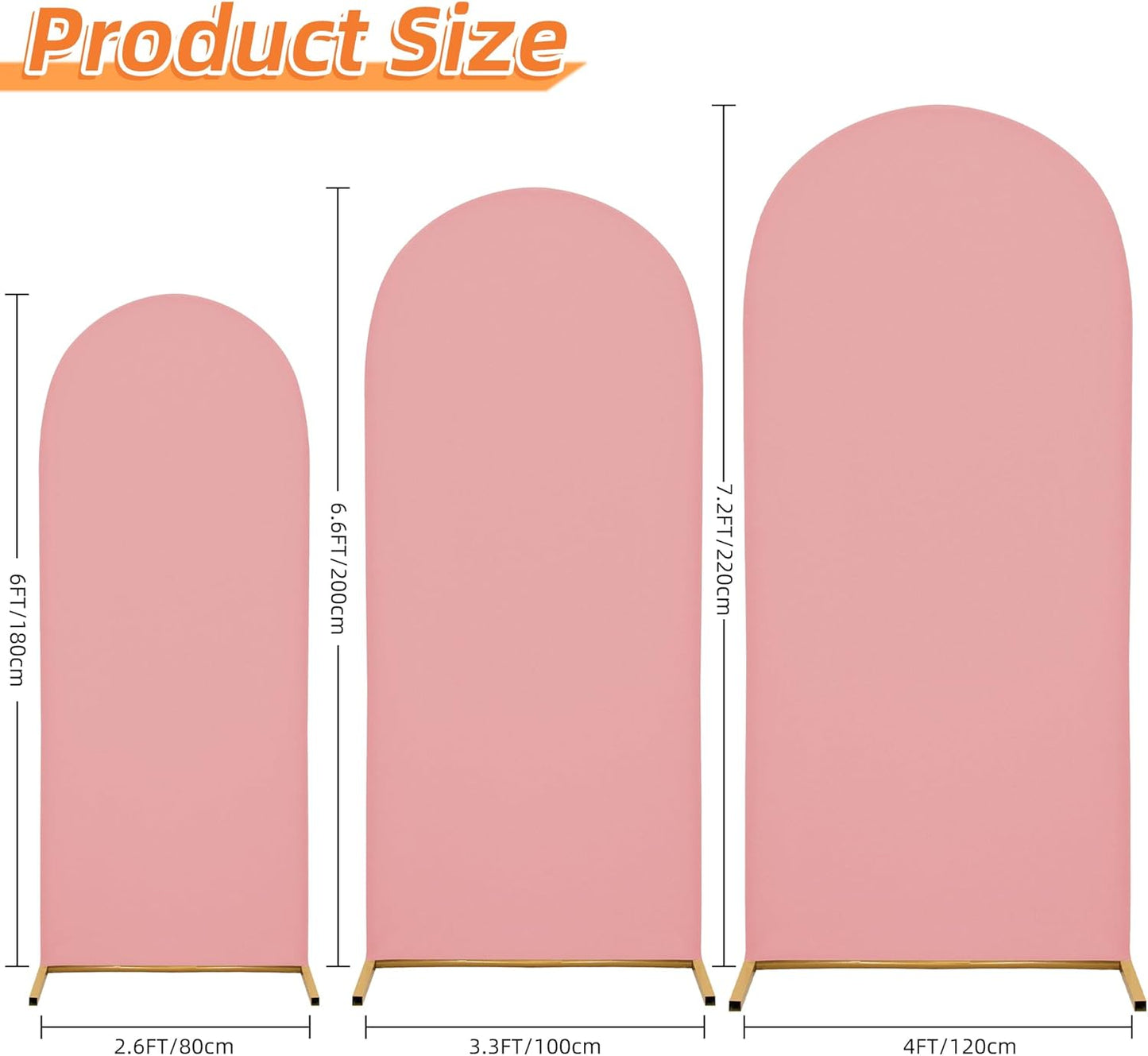 Wedding Arch Cover 6.6FT Arch Backdrop Cover Spandex Fitted Arch Cover for Round Top Chiara Backdrop Stand Covers for Wedding Birthday Party Baby Shower Banquet Ceremony Decoration