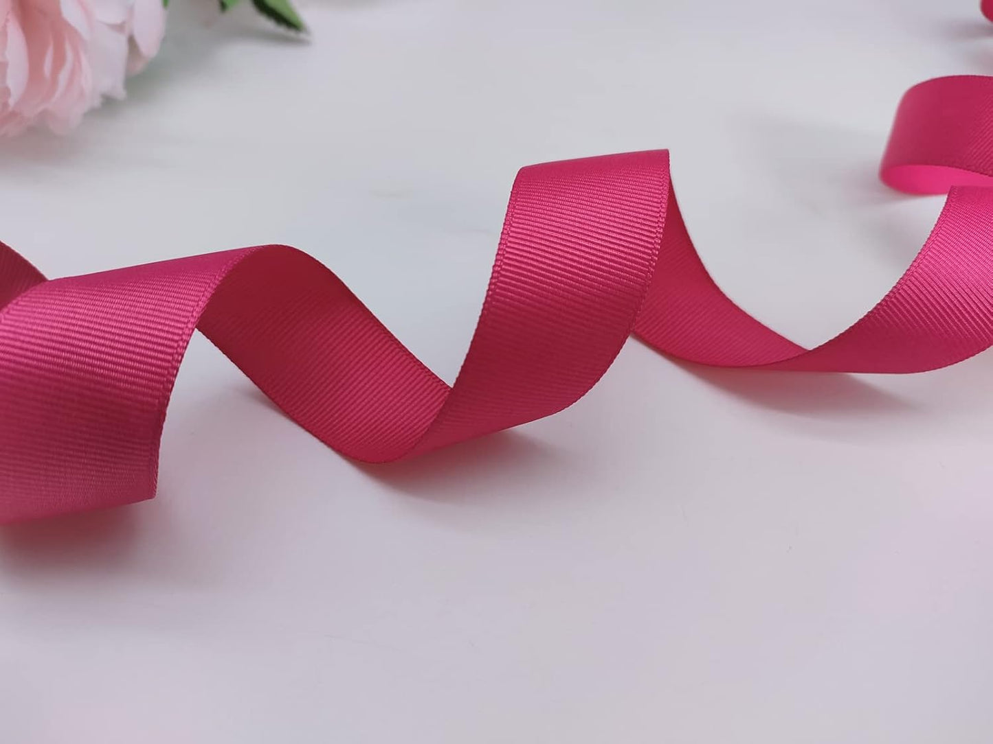 Jesep One Roll 100 Yards Soild Grosgrain Ribbon Boutique Gift Wrapping Package Ribbon, DIY Crafts Bow Hair Headband Accessories Assorted Ribbon #188(1" 25mm, Rose)
