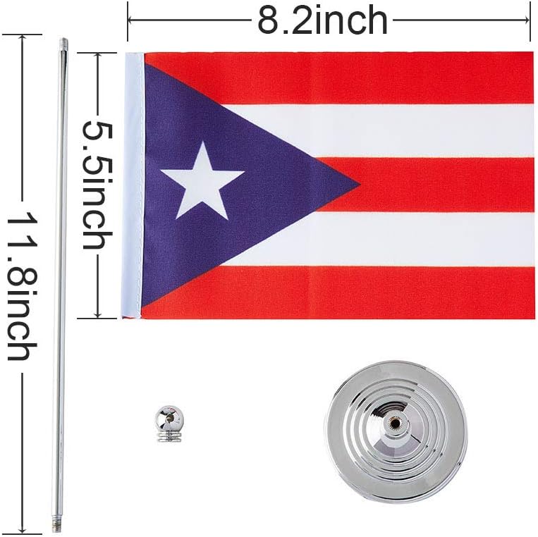 Puerto Rico Flag Puerto Rican Flags, Small Mini Puerto Rican Desk Flag, Used for Table Office Classroom Home Patriotic Events Decorations