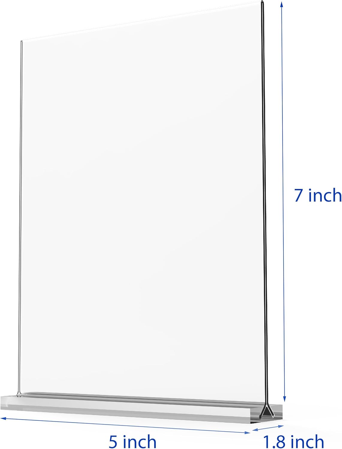 newnewshow 5“x7” Acrylic Sign Holder 6 Pack Vertical T Shape Double-Sided Desktop Display Holder