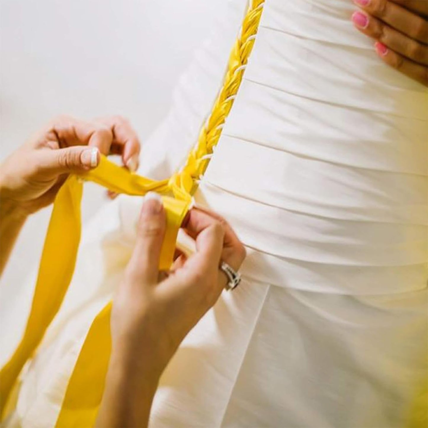 1-1/2" x 50 Yards Yellow Satin Ribbon Single Faced Fabric Ribbons for Gift Wrapping, Crafting, Floral Arrangements, Flower Bouquet, Wedding, Home Decor